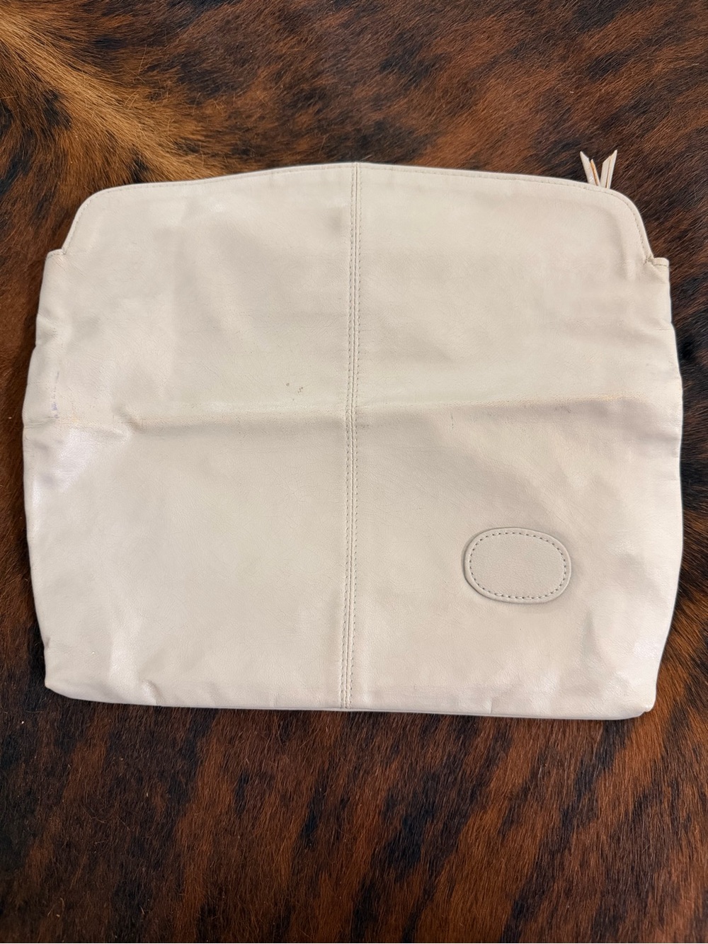 Pacific Connections Cream Nylon Travel Pouch with Orange Logo